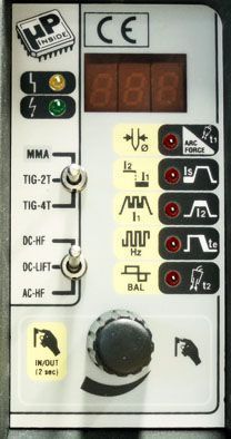 Telwin Technology Tig 182 AC/DC - HF/LIFT - панель управления
