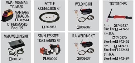 Дополнительные аксессуары для Telwin SUPERIOR TIG 422 AC/DC